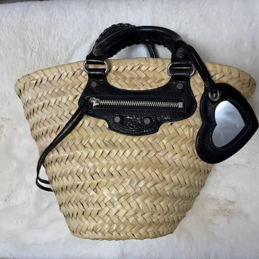 [BUNJANG] Balenciaga Medium Basket Raffia Tote Bag / 발렌시아가 미디움 바스켓 라피아 토트백