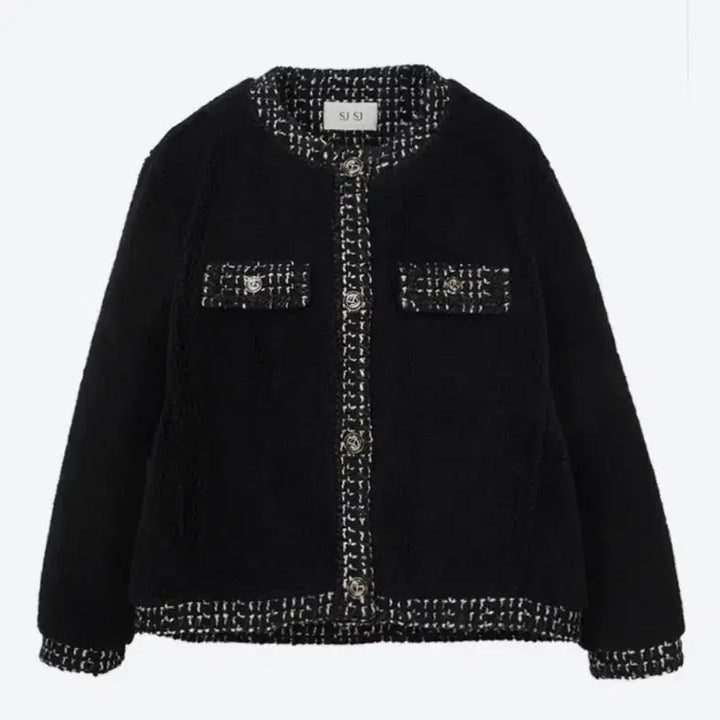 [BUNJANG] SJSJ Tweed Dumble Black Jacket / 한섬 SJSJ 트위드 덤블 블랙 자켓