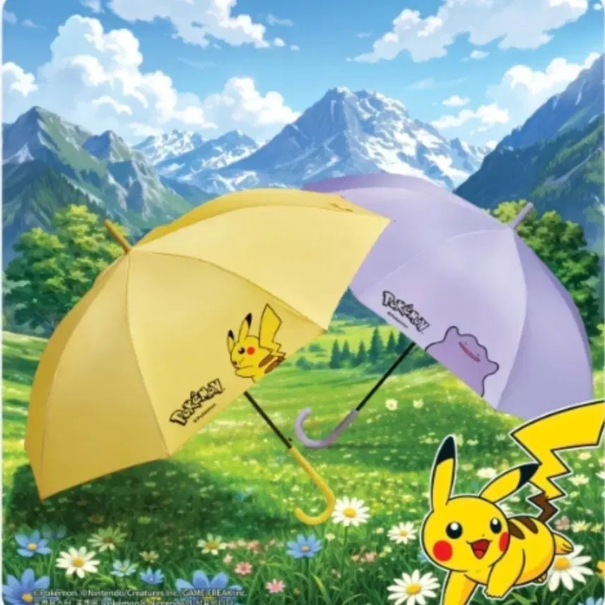 [BUNJANG] Baskin Robbins Pokemon Umbrella (Pikachu/Ditto) Bundle Set / (배라) 배스킨라빈스 포켓몬 장우산 (피카츄/메타몽) 2개일괄