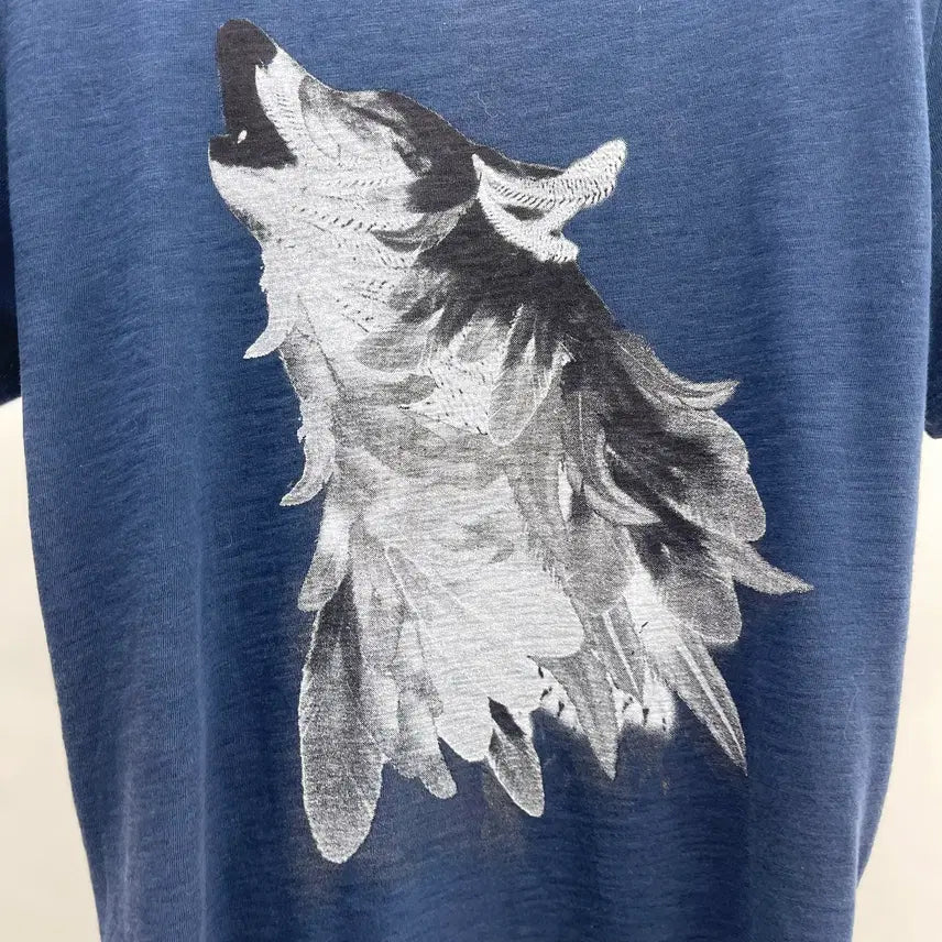 [BUNJANG] Time Homme One-Point Wolf Graphic T-Shirt / 타임 원포인트 반팔티셔츠