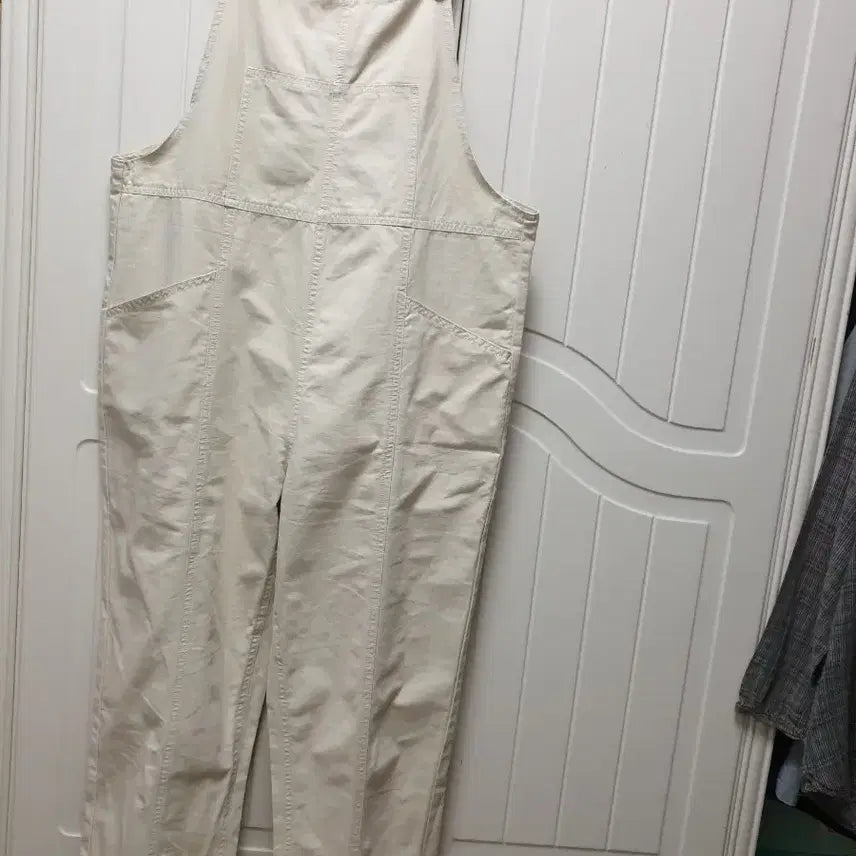 [BUNJANG] MMFISH Beige Cotton Bib Overalls - Size L (Fits 28-30) / 아이보리 면 멜빵 바지 28ㅡ30