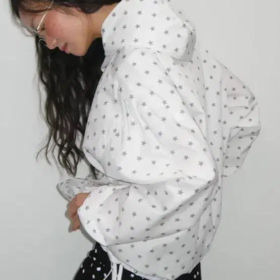 [BUNJANG] Ronron Hooded Windbreaker Jumper White Star / 론론 바람막이 HOODED WINDBREAKER JUMPER WHITE
