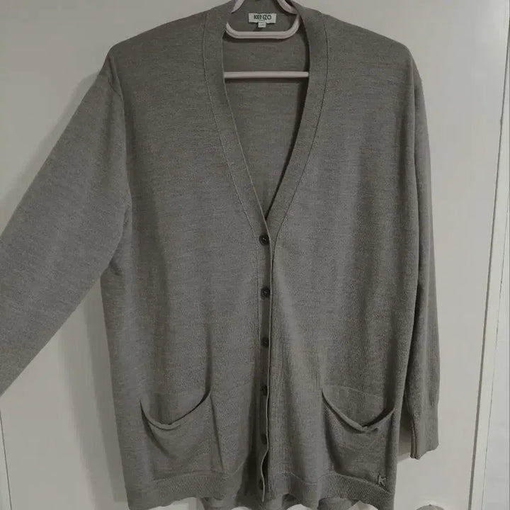 [BUNJANG] Kenzo Metal Logo Side Slit Cardigan / 85 겐조 메탈로고 옆트임 가디건 오버핏