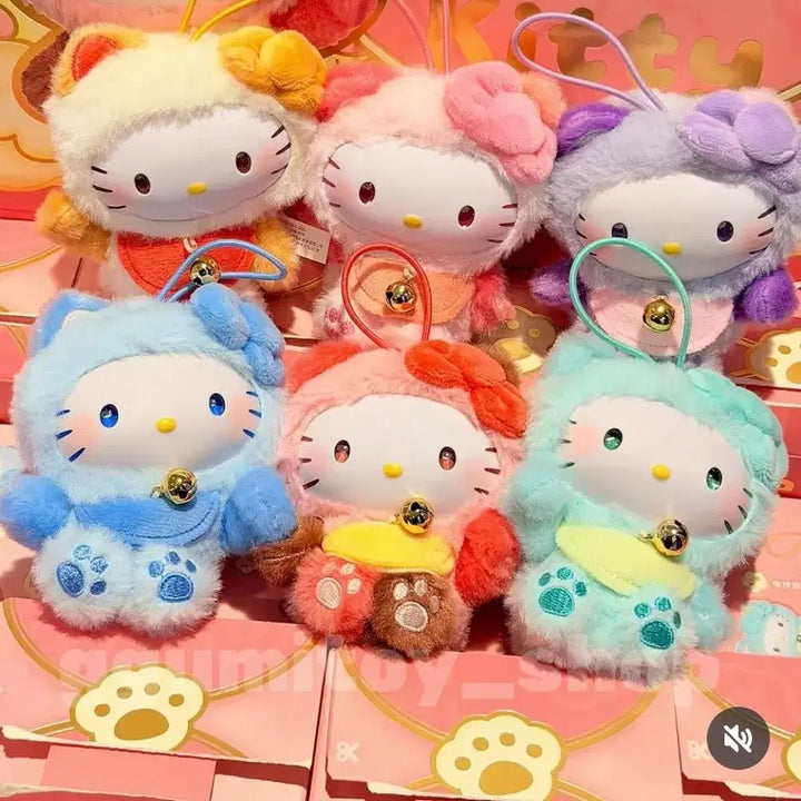 [BUNJANG] Hello Kitty Nyaong Lucky Blessing Series Mascot Doll Keychain / 신상) 헬로키티 냐옹이 야옹 축복시리즈 마스코트 인형 키링