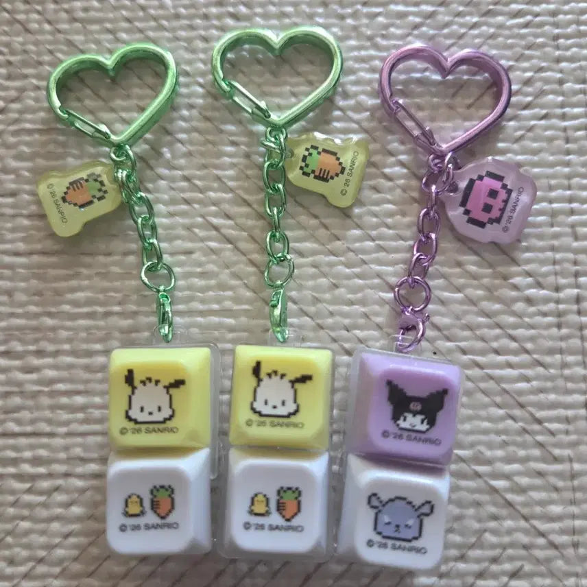 [BUNJANG] Sanrio LED Keycap Keyring Set / 산리오 led 키캡 키링 새상품 쿠로미,포차코