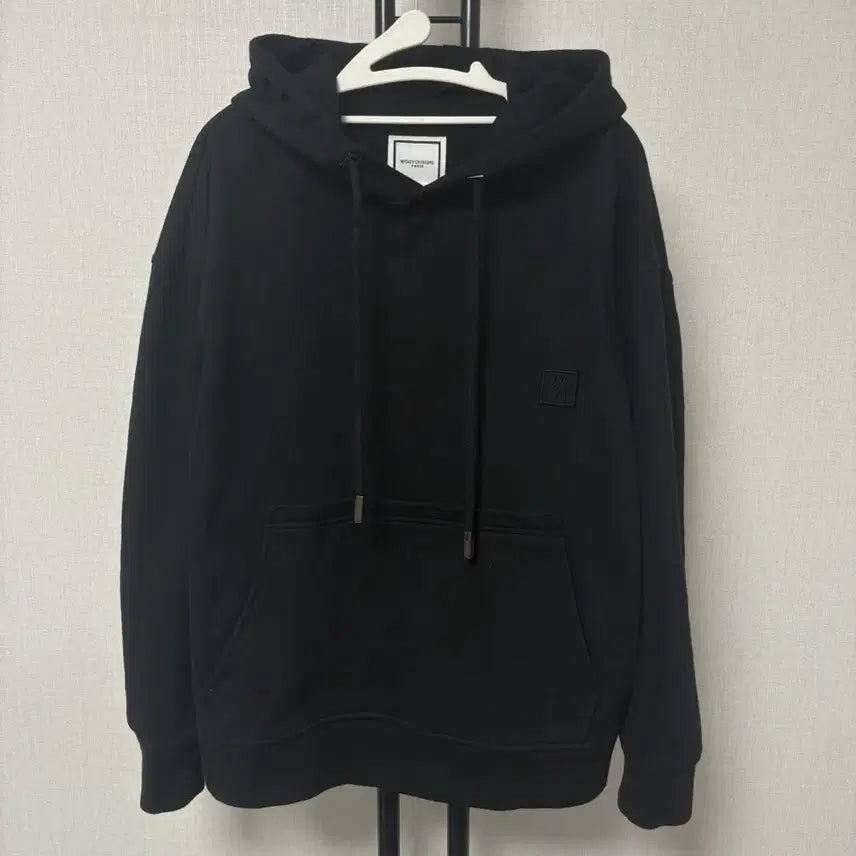 [BUNJANG] Wooyoungmi Swaying Flower Back Logo Hoodie Black / [새상품급/44] 우영미 스웨잉 플라워 백로고 후드티 블랙