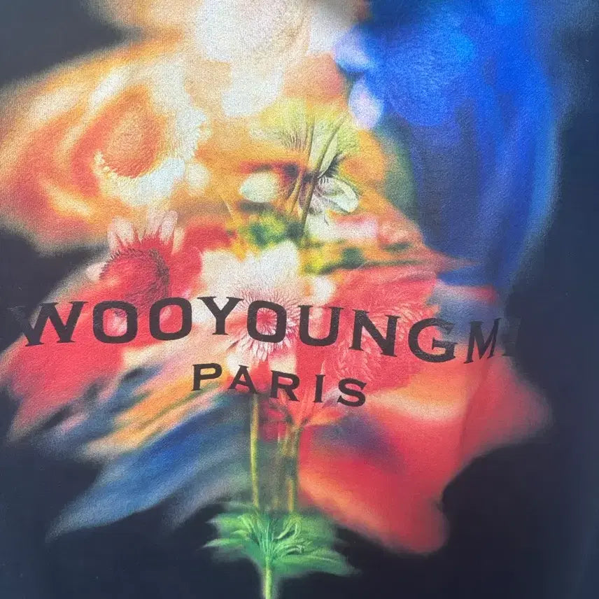 [BUNJANG] Wooyoungmi Swaying Flower Back Logo Hoodie Black / [새상품급/44] 우영미 스웨잉 플라워 백로고 후드티 블랙