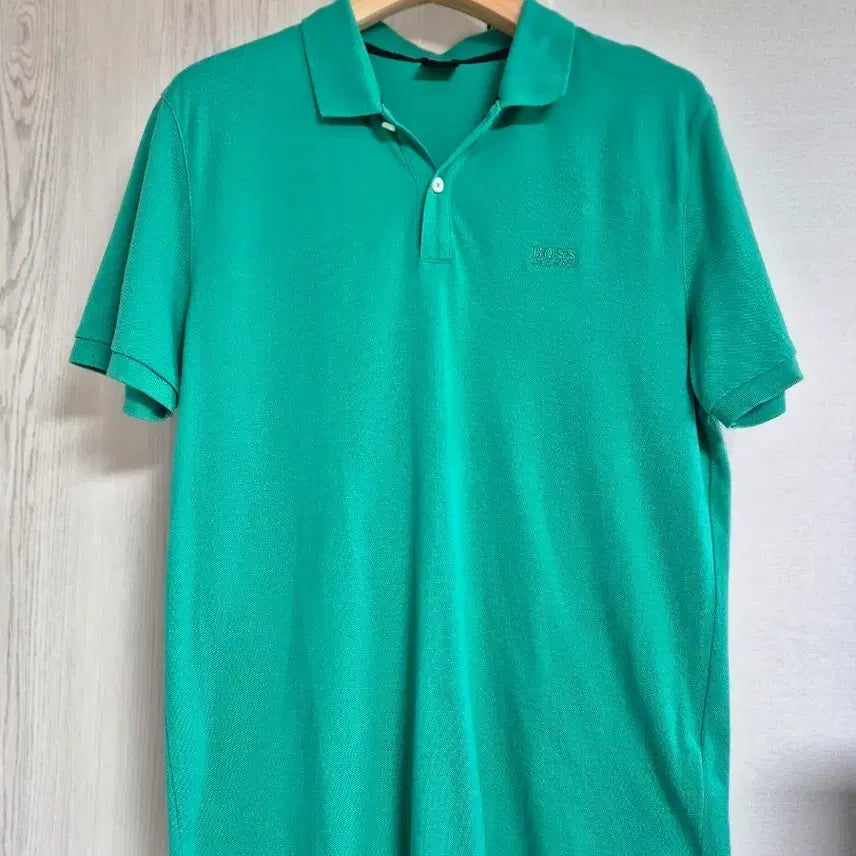 [BUNJANG] Hugo Boss Green Short Sleeve Polo Shirt - Size L / BOSS 휴고보스 그린색 반팔 폴로티셔츠 L