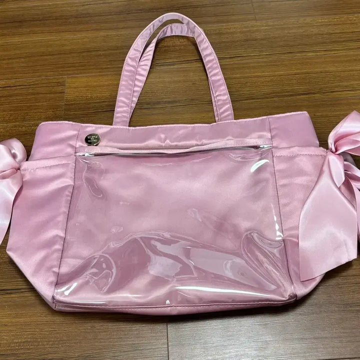 [BUNJANG] Maison de FLEUR Ribbon Ita Bag Pink A4 / 메종 드 플뢰르 리본 이타백 핑크 A4