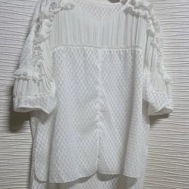 [BUNJANG] System White Frill Detail Blouse / 한섬 시스템 블라우스
