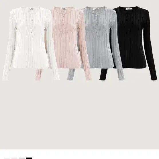 [BUNJANG] Bicini Ribbed Button Knit Pink New / 바이씨니 버튼골지니트 (연핑크, 새상품)