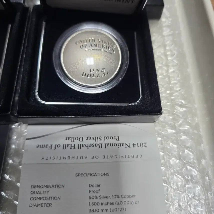 [BUNJANG] 2014 Baseball Hall of Fame Commemorative Silver Coin / 2014 야구 명예의 전당 기념 은화