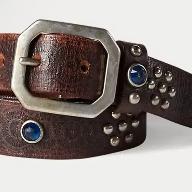 [BUNJANG] RRL Studded Leather Belt / rrl 라스코 스터드 레더벨트 32