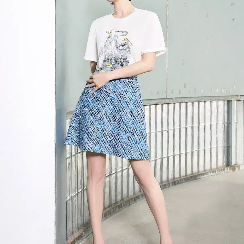 [BUNJANG] MICHHA Art Graphic Cotton T-Shirt / 새상품)송혜교 미샤 MICHHA 아트 그래픽 티셔츠