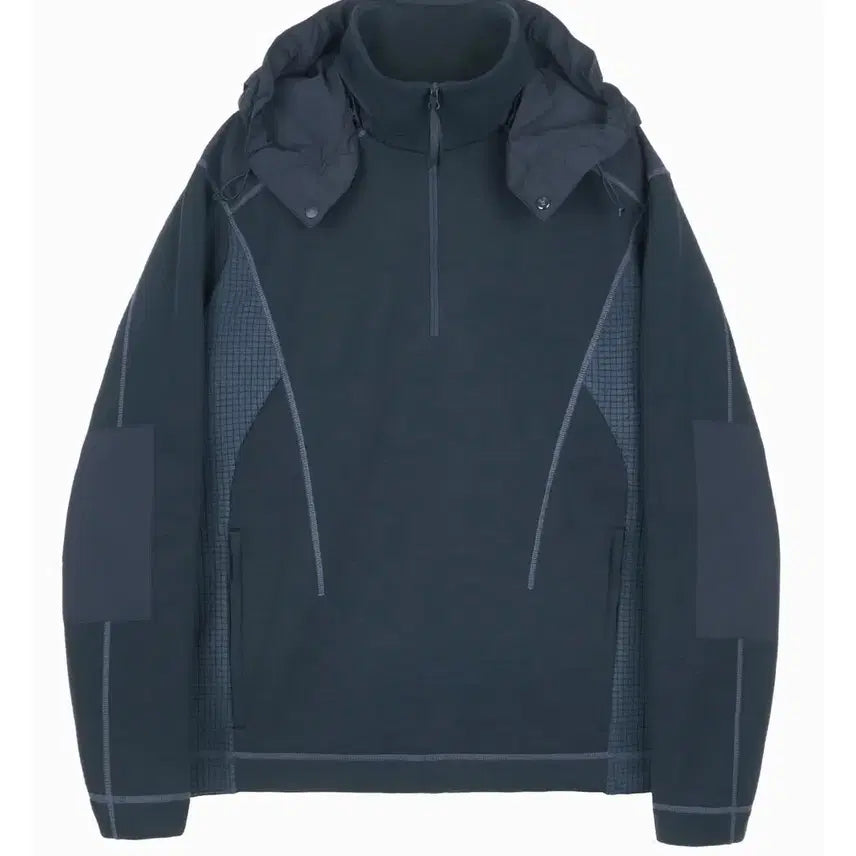 [BUNJANG] Jiyong Kim Kolon Sport Hooded Half-Zip Navy / [L / 5회착] 지용킴 코오롱스포츠 후디드 하프집업 네이비