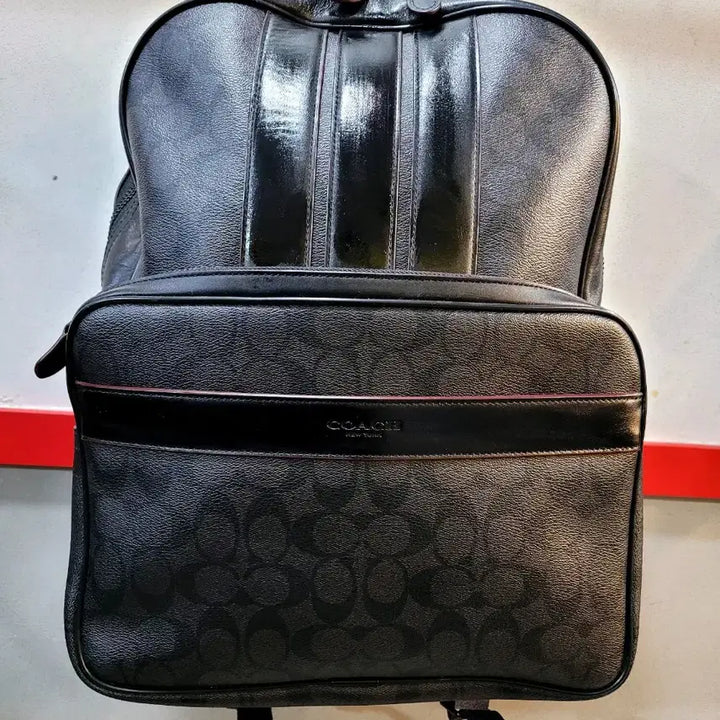 [BUNJANG] Coach Signature Leather Backpack / 정품 코치 시그니처 가죽 레더 백팩