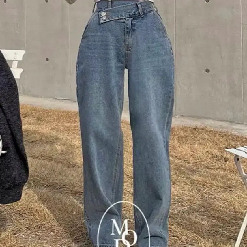 [BUNJANG] ModiFit Two-Button Wide Pants (Blue Tones) / [미개봉 새상품]모디핏 투버튼 와이드팬츠(중청,연청,진청)