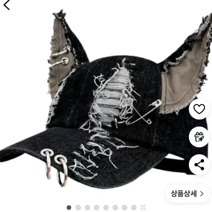 [BUNJANG] Y2K Cat Ear Baseball Cap / Y2K 피어싱모자 블랙캡모자 힙합모자 고양이귀모자 싸게 팔아요