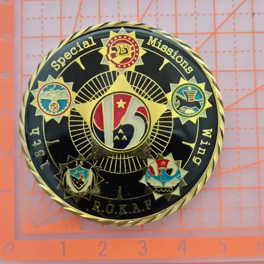 [BUNJANG] Republic of Korea Air Force 15th Fighter Wing Commemorative Coin Medal / 공군 15비행단 기념 코인 메달(부대 군대)