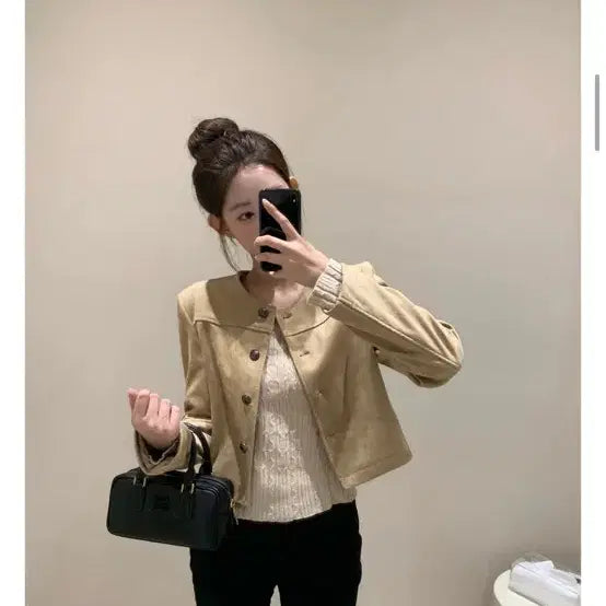 [BUNJANG] Benny Suede Jacket Light Beige S / 제니오 베니 스웨이드 자켓 라이트베이지 s