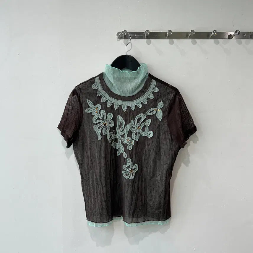 [BUNJANG] Oriental See-through Top / 오리엔탈 시스루 탑