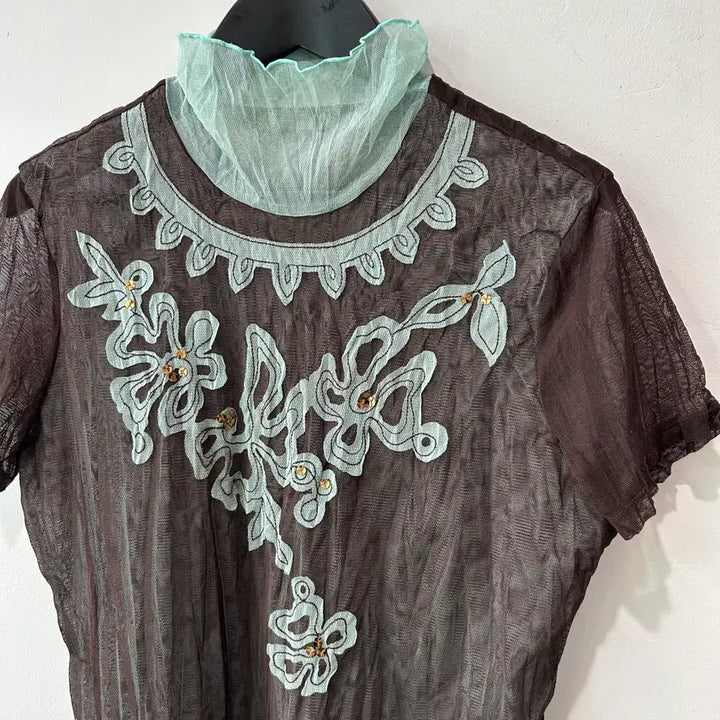 [BUNJANG] Oriental See-through Top / 오리엔탈 시스루 탑