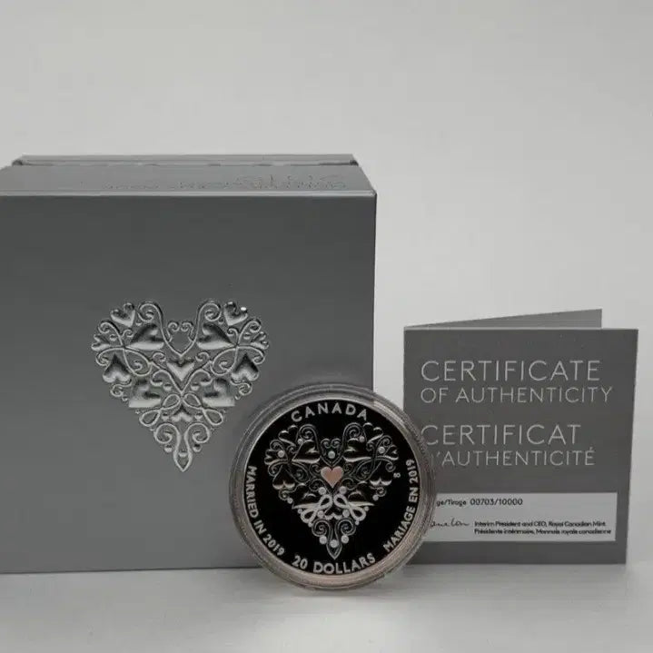 [BUNJANG] Canada 2019 Wedding Best Wishes 1 oz 99.99% Silver Coin / 캐나다 2019 결혼식 최고의 소원 1온스 9999% 은화