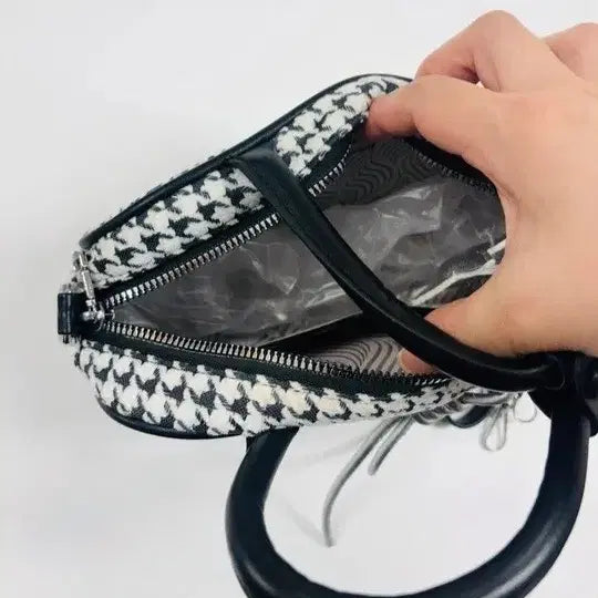 [BUNJANG] Hello Kitty Houndstooth Check Mini Tote Bag / 헬로키티 하운드투스 체크 토트백  미니백