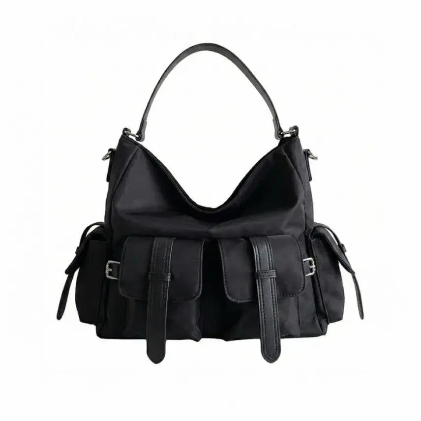[BUNJANG] Mintiz Nylon Multi-Pocket Hobo Bag / 민티즈 나일론 멀티포켓 보부상 가방