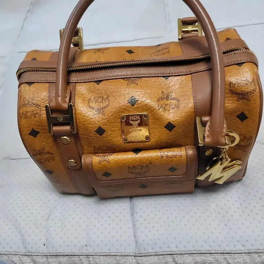 [BUNJANG] MCM Visetos Boston Bag Brown Tote Bag / MCM 비세토스 보스턴백 브라운 토트백