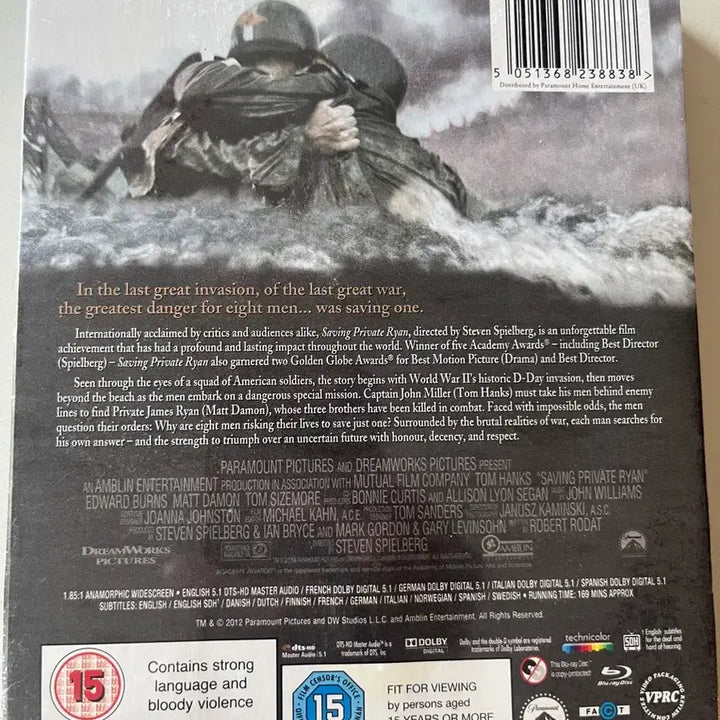 [BUNJANG] Saving Private Ryan Blu-ray Steelbook Limited Edition (Unsealed) / (미개봉)라이언 일병 구하기 블루레이 스틸북 한정판