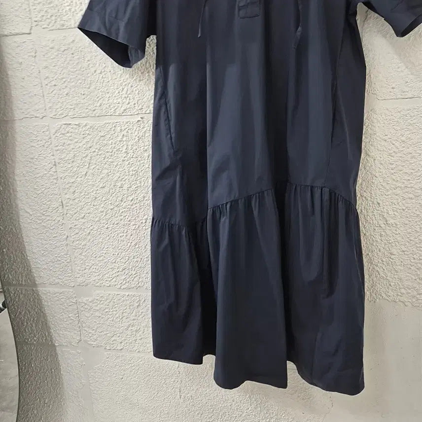 [BUNJANG] G-Cut Navy Hooded Short-Sleeve Dress / 지컷 네이비 후드 반팔 원피스