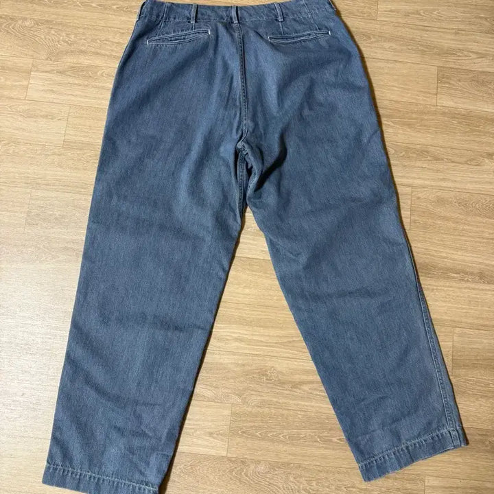 [BUNJANG] nanamica Wide Denim Indigo Bleach Pants 34 / 나나미카 와이드 데님 인디고 블리치 34