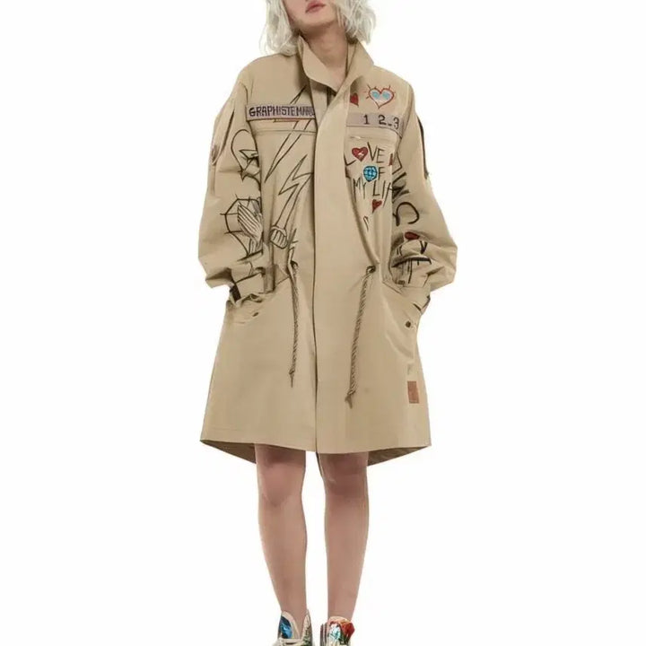 [BUNJANG] GRAPHISTE MAN.G F Size Khaki Parka Coat / GRAPHISTE MAN.G 그라피스트 만지 야상 코트 F