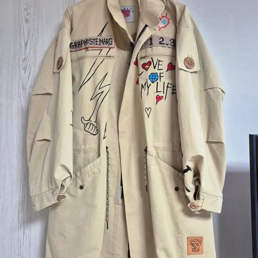 [BUNJANG] GRAPHISTE MAN.G F Size Khaki Parka Coat / GRAPHISTE MAN.G 그라피스트 만지 야상 코트 F