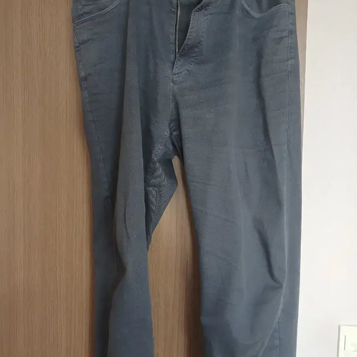 [BUNJANG] Time Homme Garment Washed Cotton Blend Straight Fit Dark Gray Pants Size 88 / 타임옴므 가먼트워싱 면혼방 스트레이트핏 다크그레이 바지88