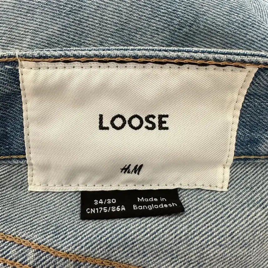 [BUNJANG] H&amp;M Loose Fit Denim Jeans - Size 34 / <미착용 새상품> H&amp;M 루즈 데님 청바지, 34