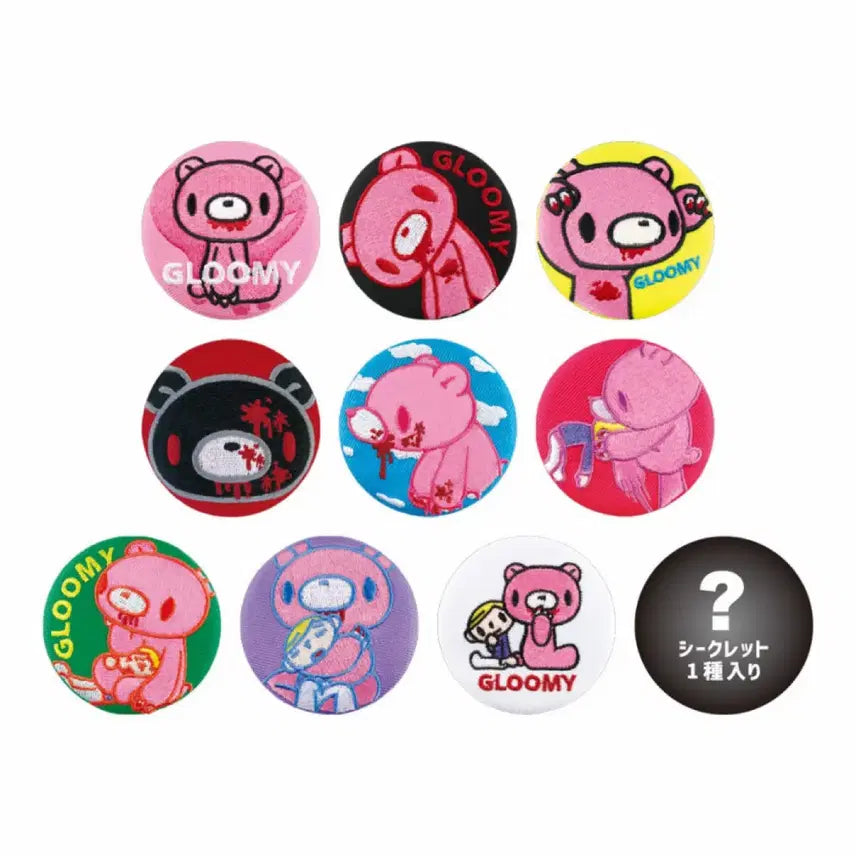[BUNJANG] Gloomy Bear Random Embroidered Gacha Pin Badge Can Badge / (미개봉 새상품) 글루미베어 랜덤 자수 가챠 핀뱃지 캔뱃지