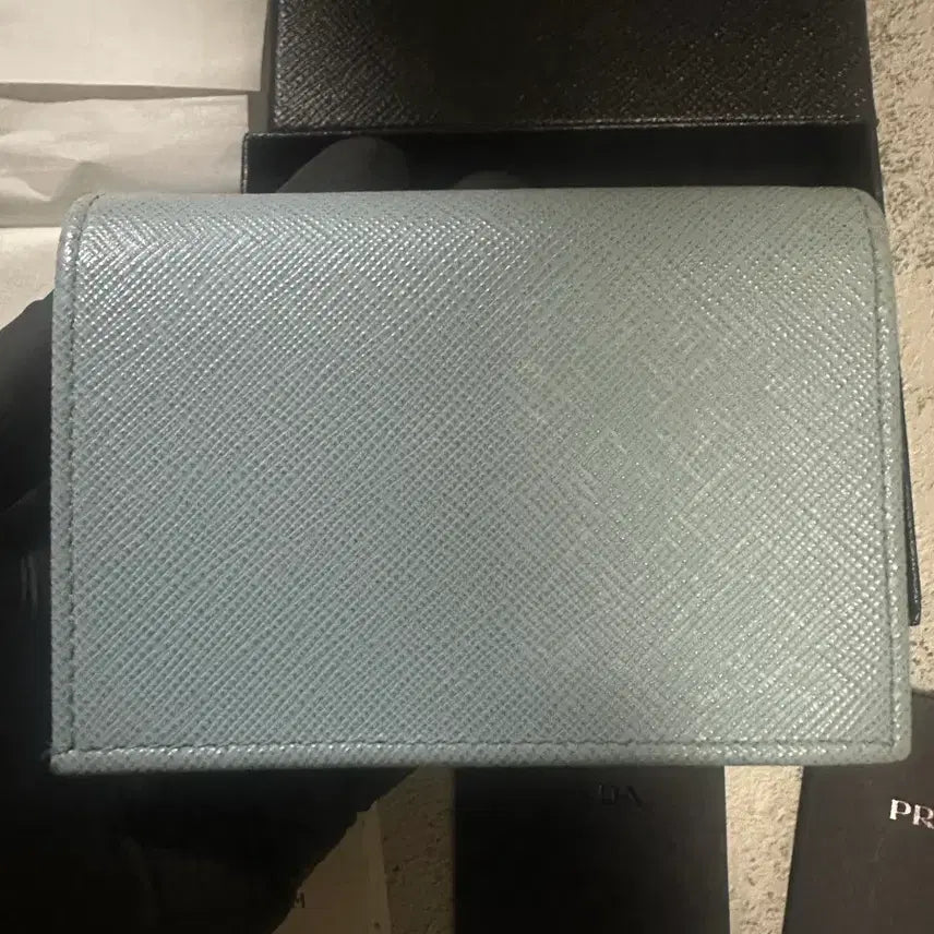 [BUNJANG] Prada Saffiano Wallet Sky Blue / 프라다 사피아노 반지갑 스카이블루