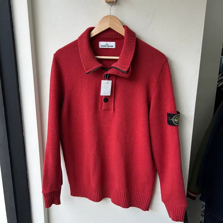 [BUNJANG] Stone Island Badge Half Zip Knitwear / 16838 - 스톤아일랜드 와펜 하프 집업 니트