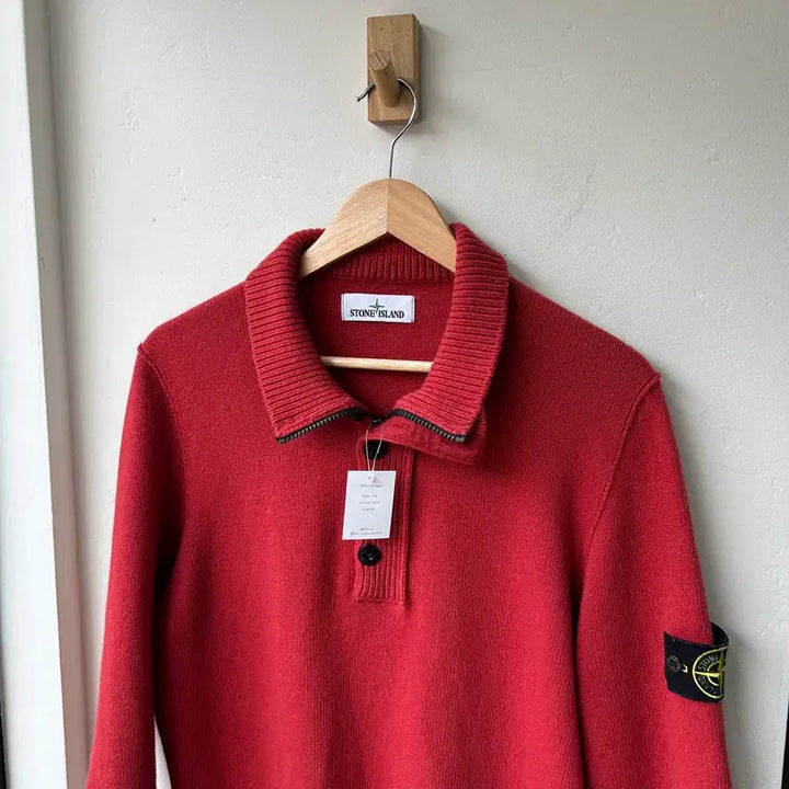 [BUNJANG] Stone Island Badge Half Zip Knitwear / 16838 - 스톤아일랜드 와펜 하프 집업 니트