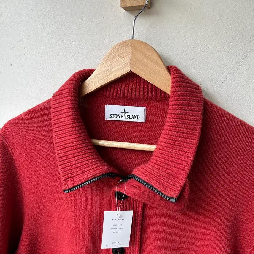 [BUNJANG] Stone Island Badge Half Zip Knitwear / 16838 - 스톤아일랜드 와펜 하프 집업 니트