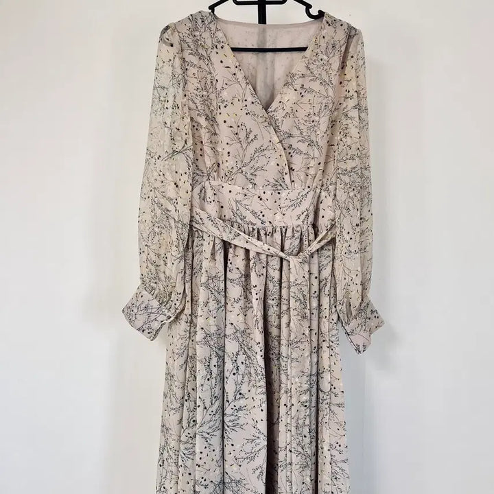 [BUNJANG] Chiffon Flower Long Dress / 쉬폰 플라워 롱 원피스
