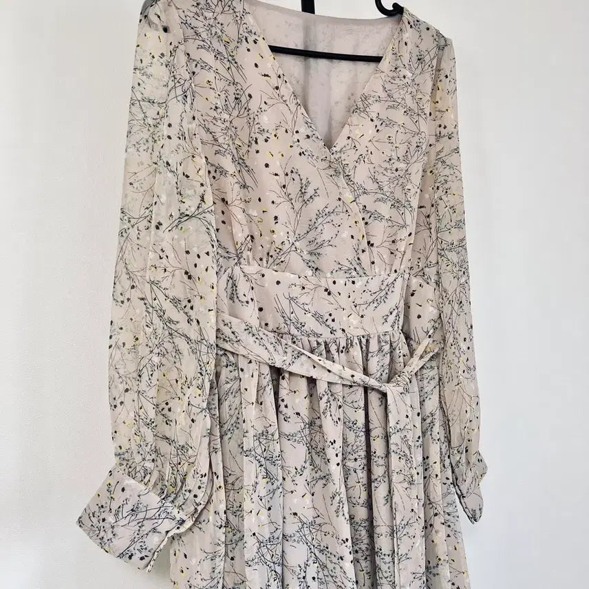 [BUNJANG] Chiffon Flower Long Dress / 쉬폰 플라워 롱 원피스