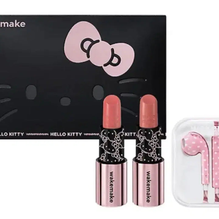 [BUNJANG] WAKEMAKE Hello Kitty Healthy Glow Balm Stick Duo Set Earphones / 웨이크메이크 헬로키티 이어폰