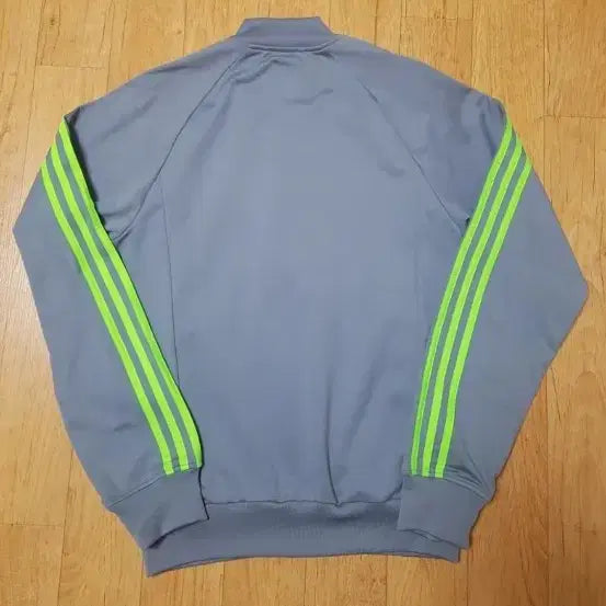 [BUNJANG] Adidas Track Top Jersey Grey Fluorescent Stripes Size 95 / (정품/새옷수준)아디다스 그레이 형광 삼선 트랙탑 저지, 95