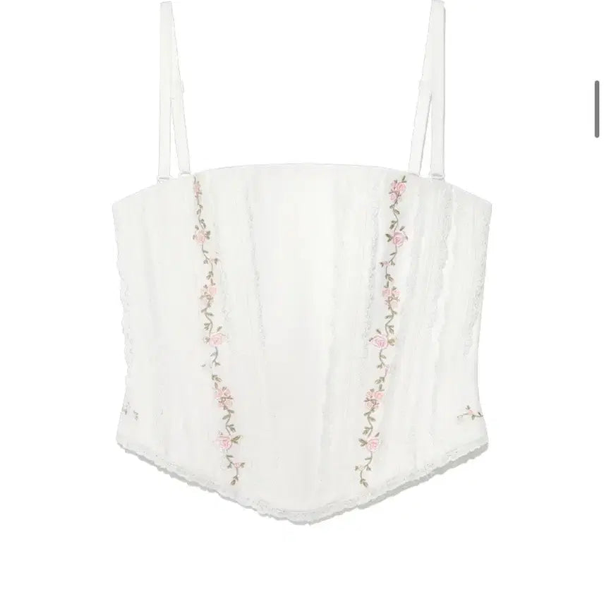 [BUNJANG] Glowny Lace Rose Corset Top S / 글로니 레이스 로즈 코르셋탑 S 새상품