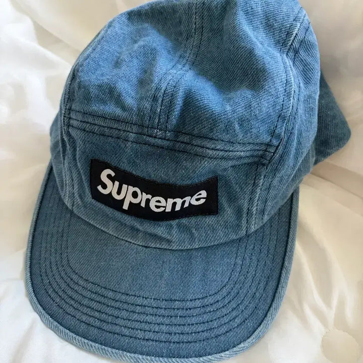 [BUNJANG] Supreme Washed Chino Twill Denim Camp Cap / 슈프림 워시드 치노 트윌 데님 캠프캡