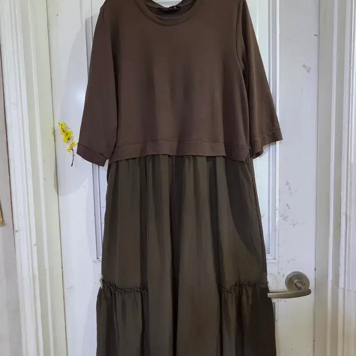 [BUNJANG] Summer Long Dress - Brown / 여름  고급스런  디자인이쁜  상의면  하의바스락 롱원피스  깨끗해요