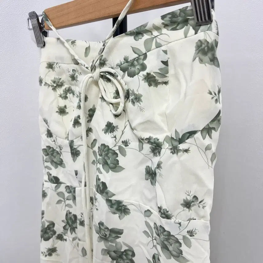[BUNJANG] Flower Long Dress Ivory Slit / 플라워 롱 원피스 아이보리 슬릿
